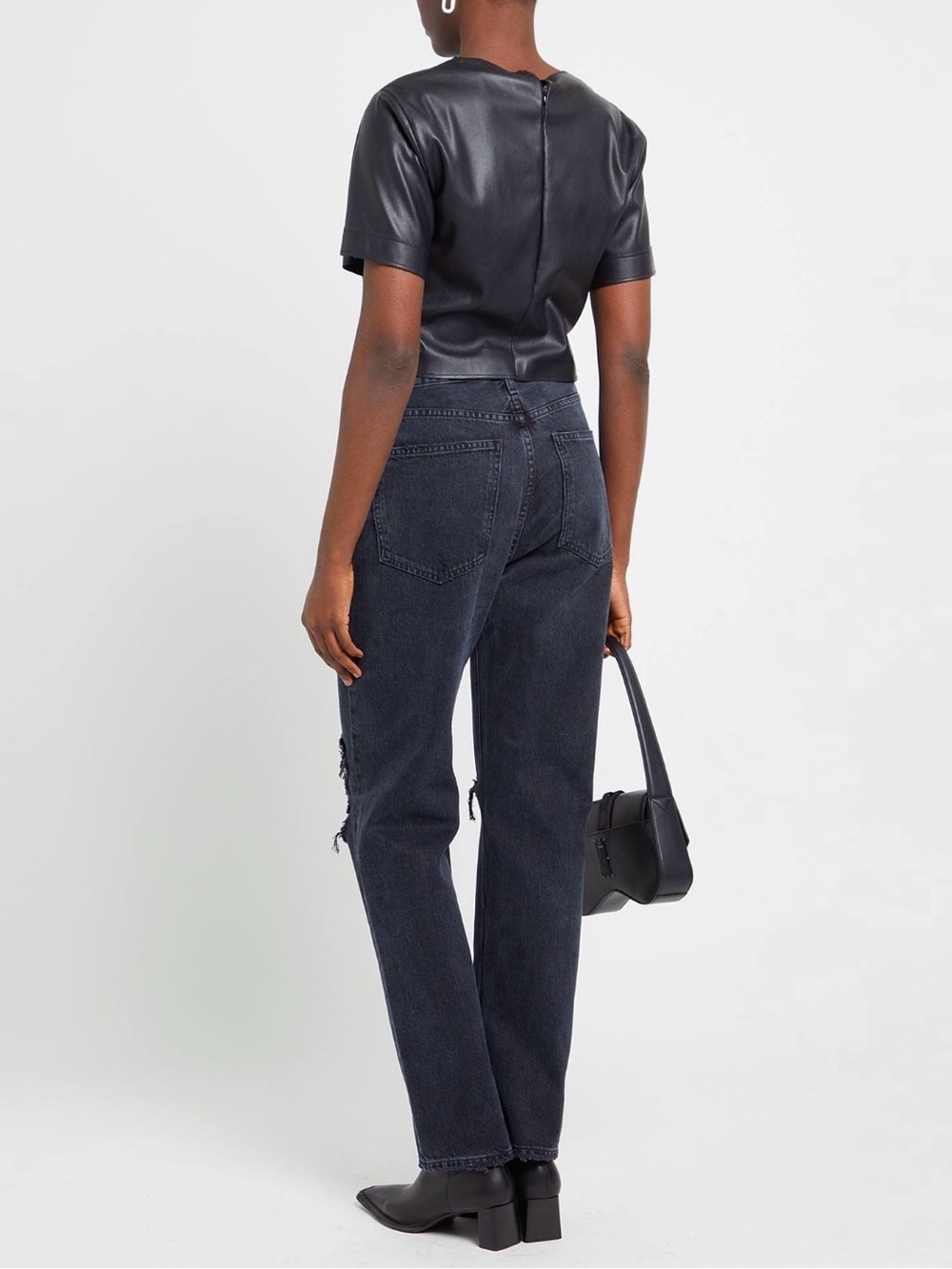 Agolde Women's Straight-Leg Jeans in Washed Black